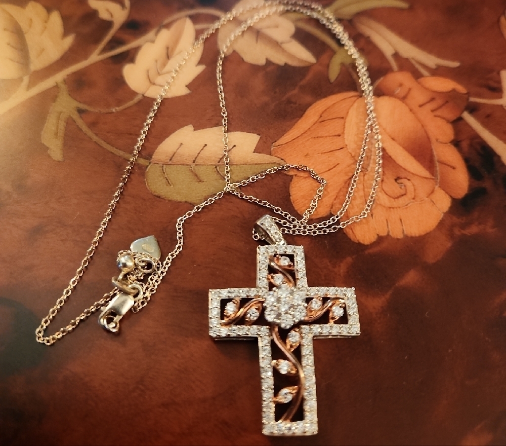 Michael O'Connor Bella Luce Cross Pendant Necklace Sterling Silver